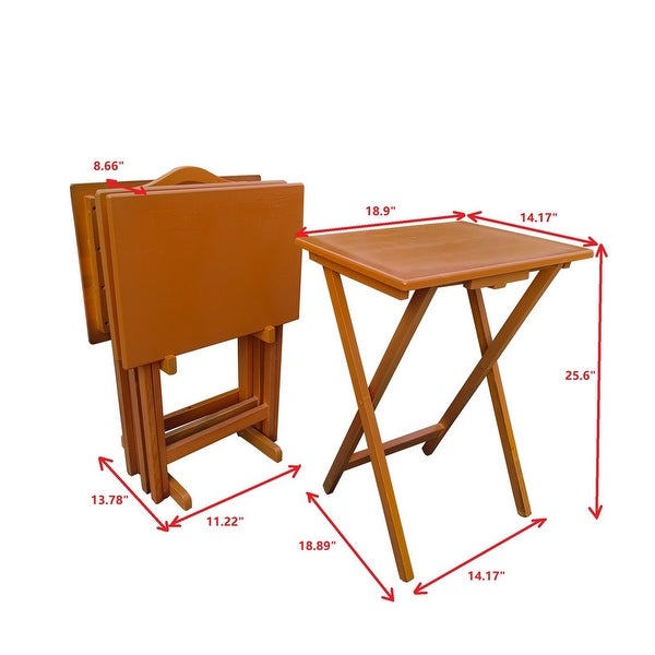 Classic Folding TV Trays Tables,Snack Table, Side Table for Eating at Couch, Easy Assembly (Set of 4)