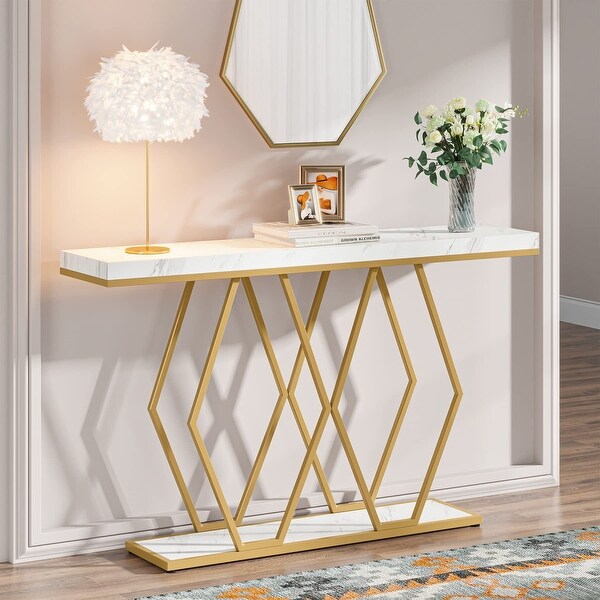 Gold Console Table, Modern Sofa Table for Entryway Living Room