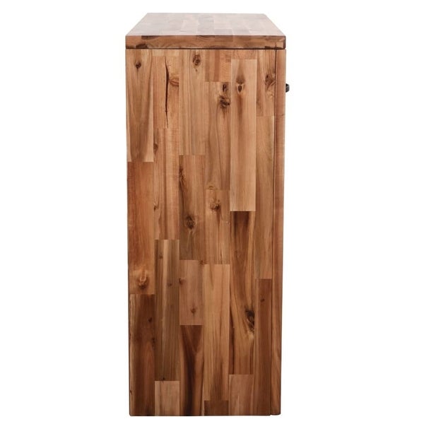 Console Table with Storage Drawer, Solid Acacia Wood Table for Hallway