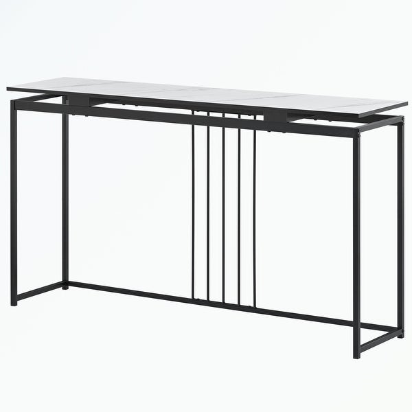 Console Table, Extra Long Entryway Table with Metal Frame