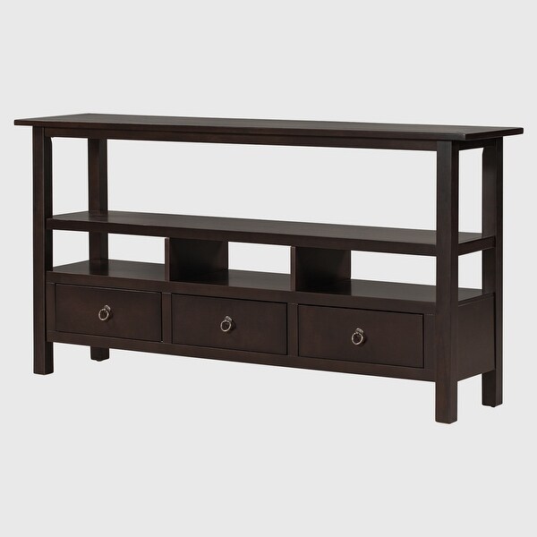 Rustic Solid Console Table Double-Storey Tabletop