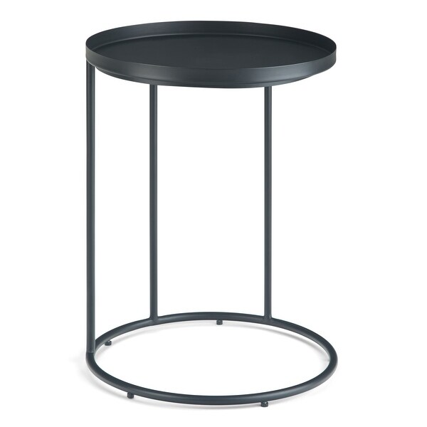 WYNDENHALL Lipton Industrial 18 inch Wide Metal Accent Side Table in Black, Fully Assembled - 18