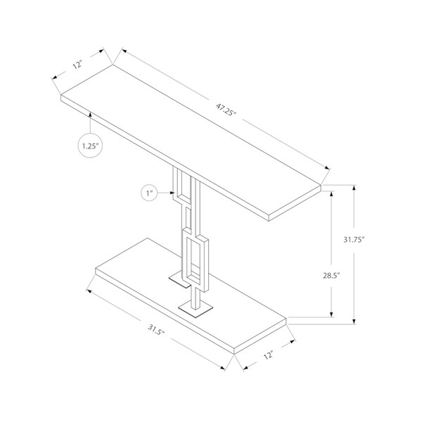 Accent Table, Console, Entryway, Narrow, Sofa, Living Room, Bedroom, Metal, Laminate, Glossy Chrome, Contemporary, Modern