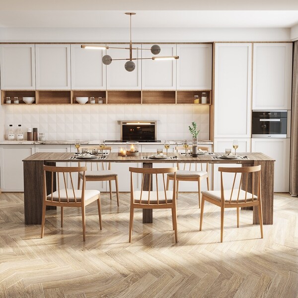 Extendable Console Table Extending Sofa Table w/Spacious Tabletop for Living Room, Multifunctional Extra Long Dining Table