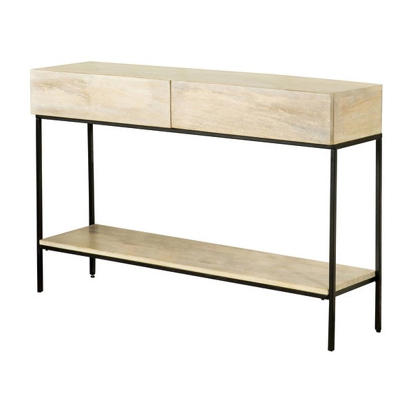 Coaster Furniture Rubeus White Washed 2-drawer Console Table with Open Shelf