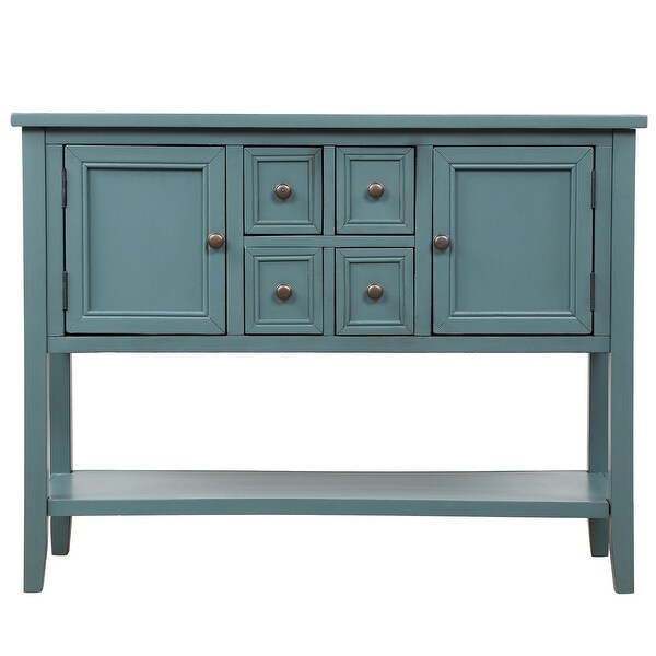 Cambridge Series Buffet Sideboard Console Table with Bottom Shelf (Dark Blue),Narrow for Entryway, Living Room, Hallway - 46