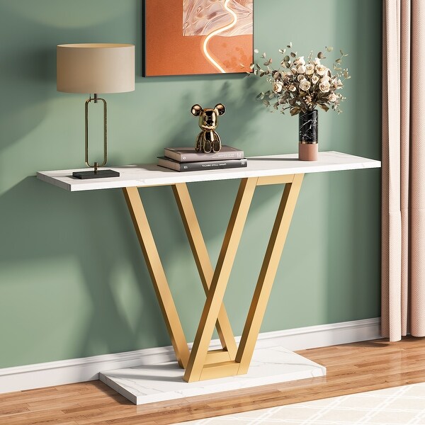 Console Sofa Table, Industrial Entryway Table for Hallway