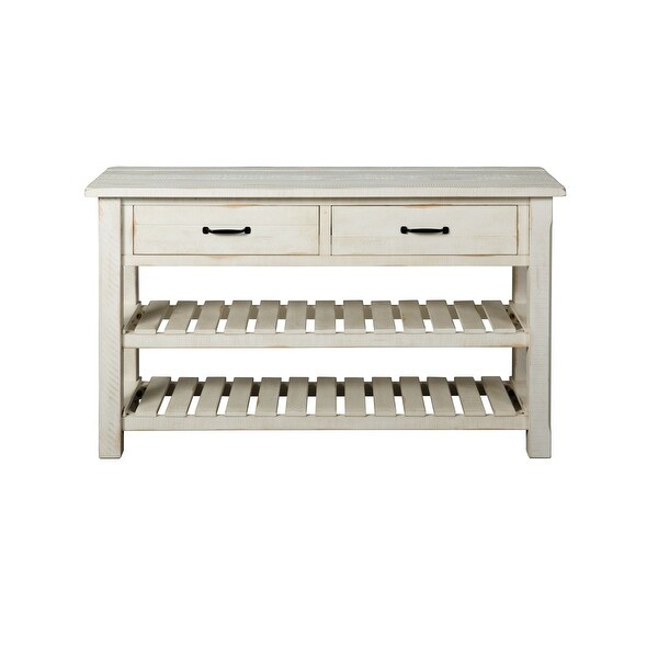 Barn Door Collection Sofa Table, Antique White