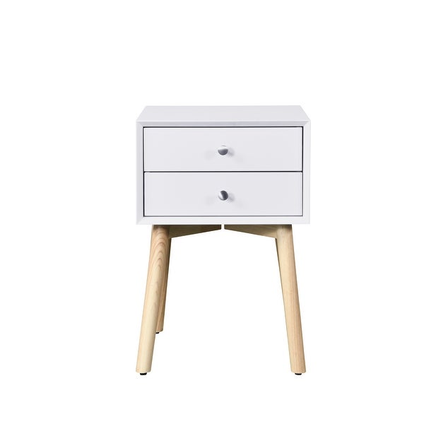 Mid-Century Modern Storage Cabinet, Side Table with 2 Drawers