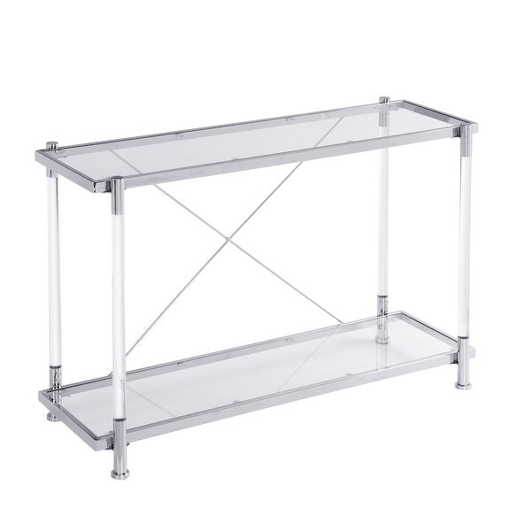 Acrylic Glass Side Table,Chrome Sofa Table, Console Table