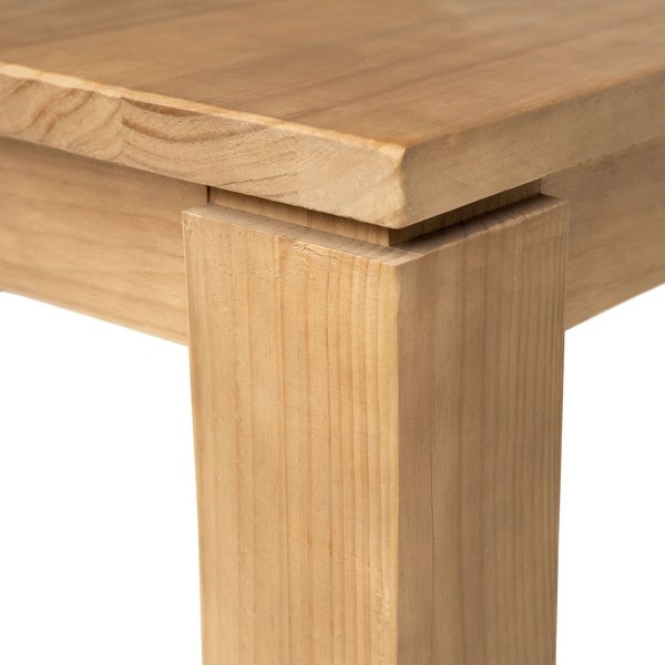 Datona 22-inch Square Reclaimed Pine Block Feet Side Table, Natural Finish