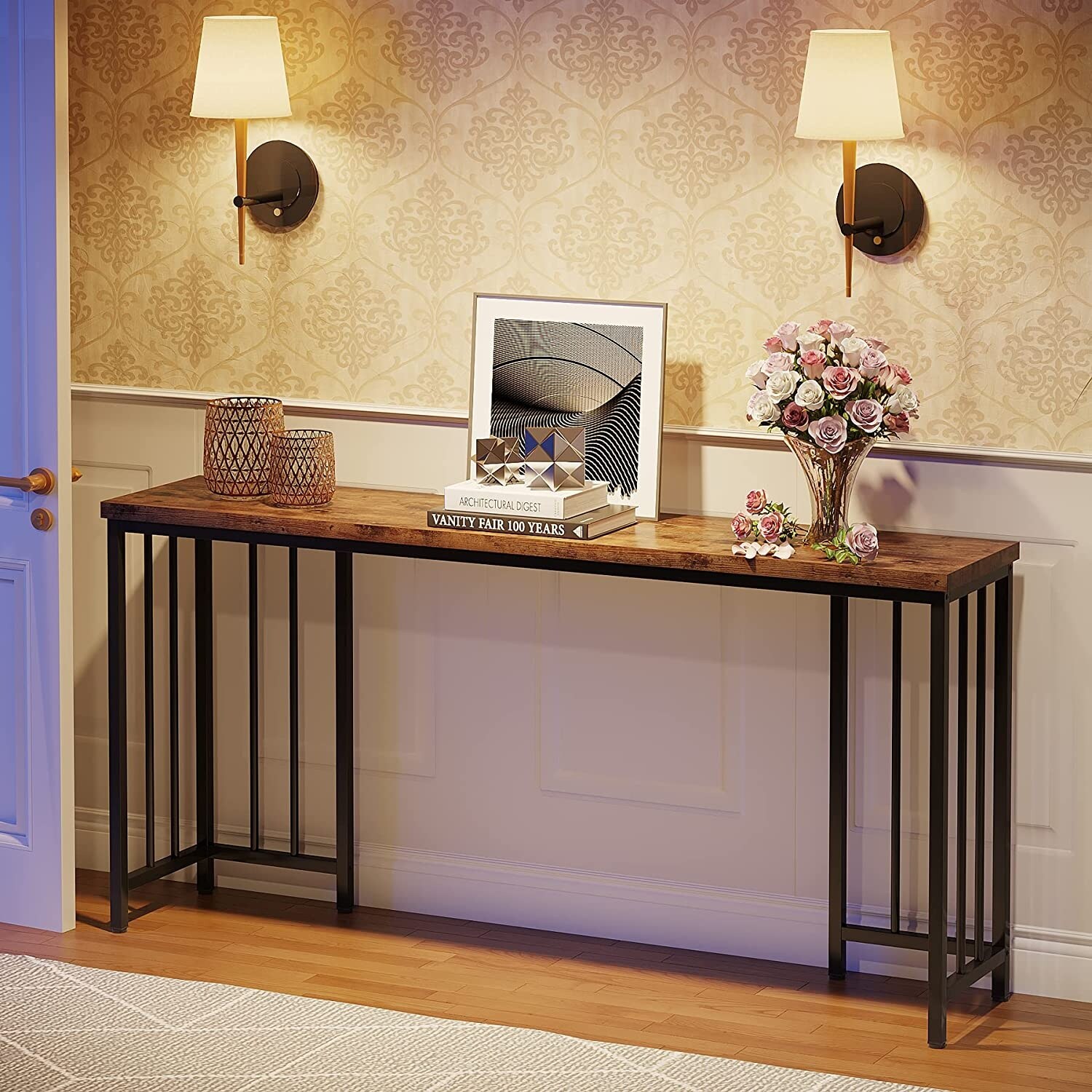 Tribesigns 70.9 inch Extra Long Console Table, Sofa Table Narrow Long Entryway Table