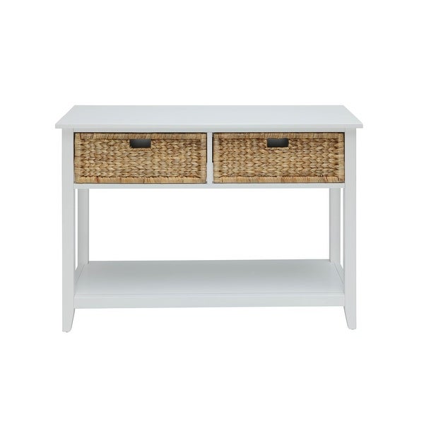Modern Style Console Table, Sofa Table With 2 Baskets And Shelf