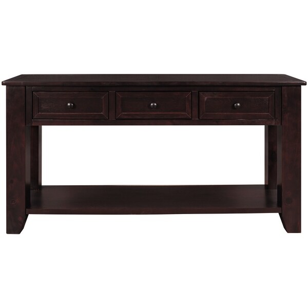 55'' Modern Console Table Sofa Table for Living Room, End Table Study Table with 3 Drawers and 1 Shelf for Hallway, Entryway