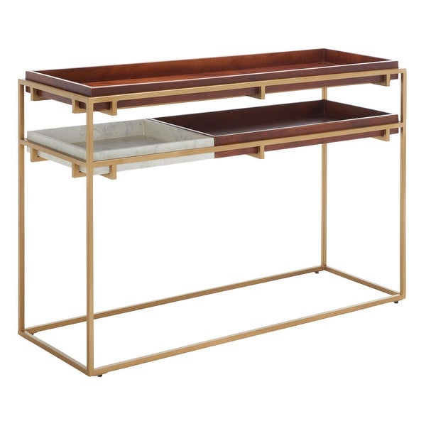 SAFAVIEH Akari Marble Console Table - 48 in. W x 16 in. D x 32 in. H