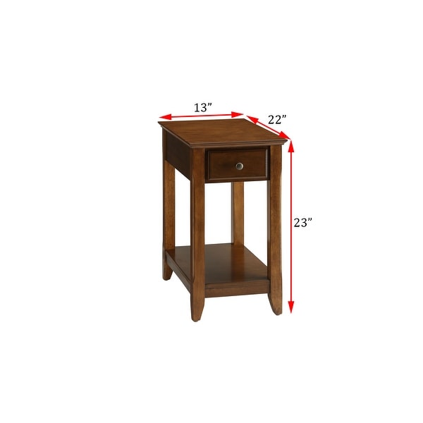 Side Table, Sofa Table Snack Table with Bottom Shelf and 1 Drawer
