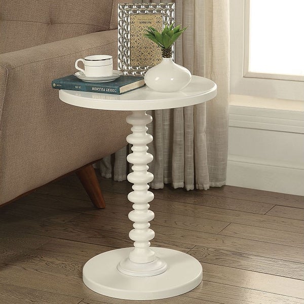 Vintage Style Wooden Round Side Table, End Table