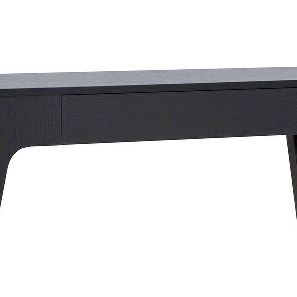 Lue 47 Inch Wood Console Sofa Table, 1 Drawer, Bottom Shelf, Black