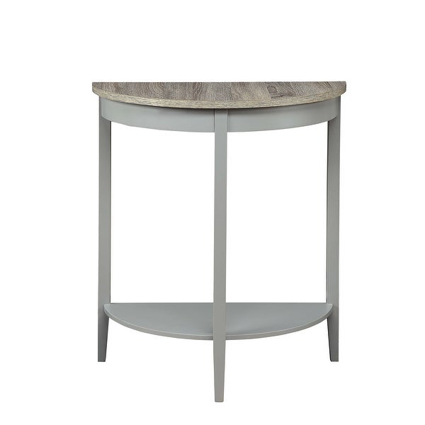 Half Moon-Shape Console Table, Side Table W/ Lower Display Shelf