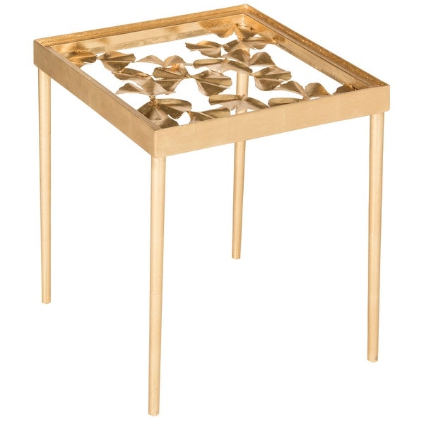 SAFAVIEH Otto Antique Gold Leaf Side Table