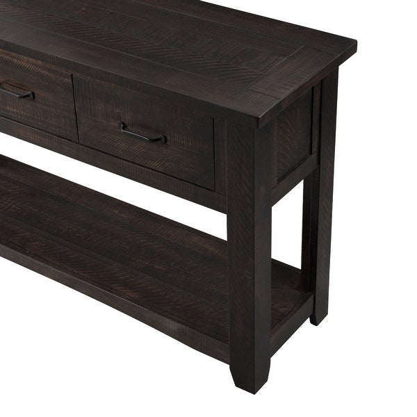 Rustic Collection Sofa- Console Table, Espresso