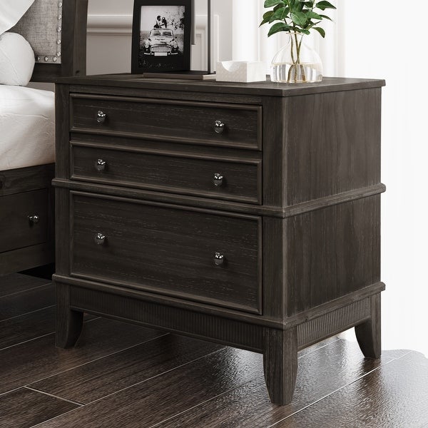 3 Drawer Nightstand, Coffee