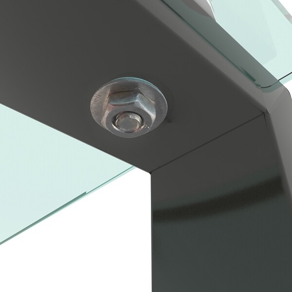 Rectangular Console Table, Double-layer Tempered Glass Porch Table