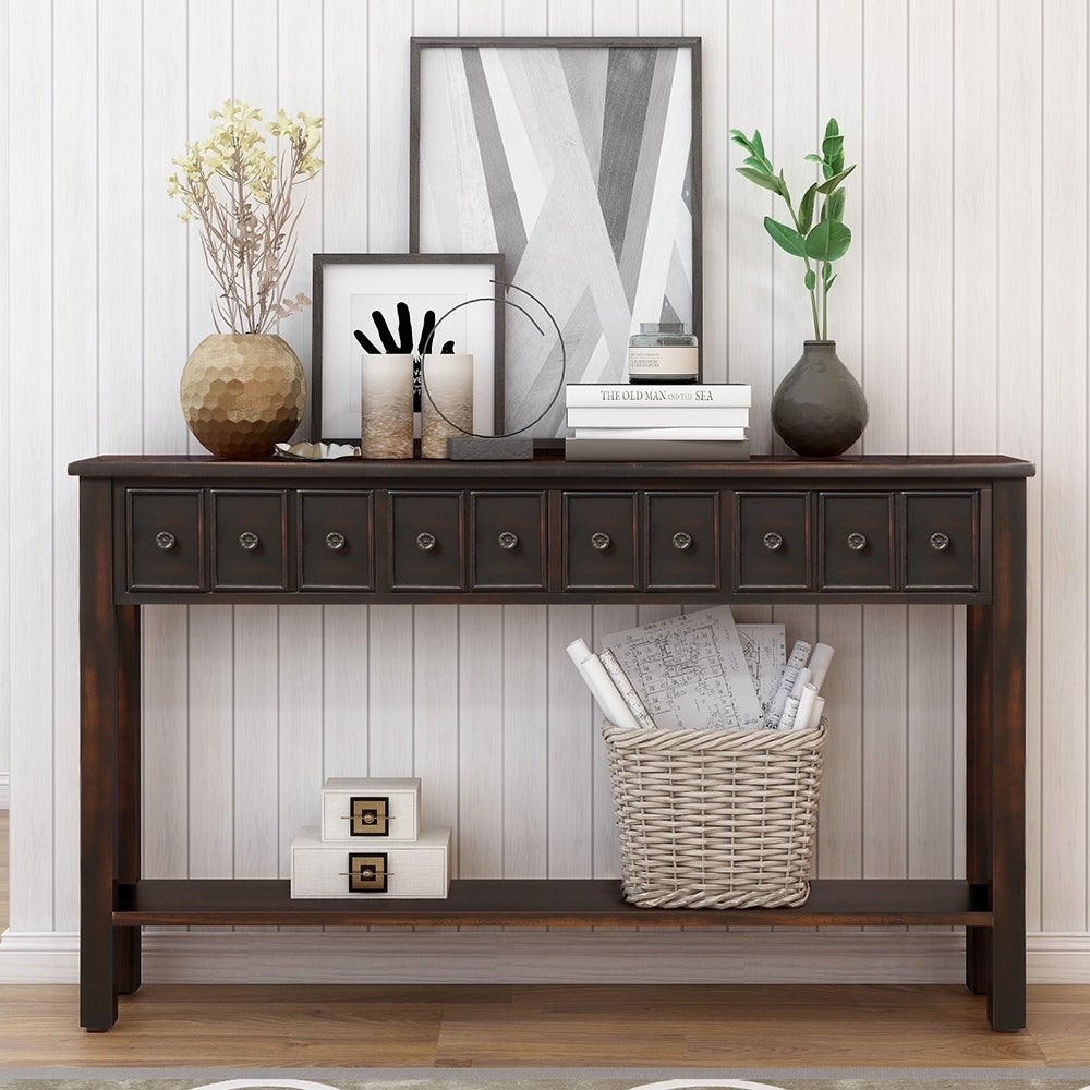 Rustic Entryway Console Table, 60