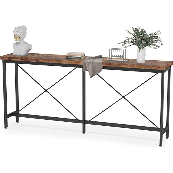 Narrow Entryway Table,Long Console Table,70.9 Inches Narrow Sofa Table,Rustic Wood Hallway Table for Entryway