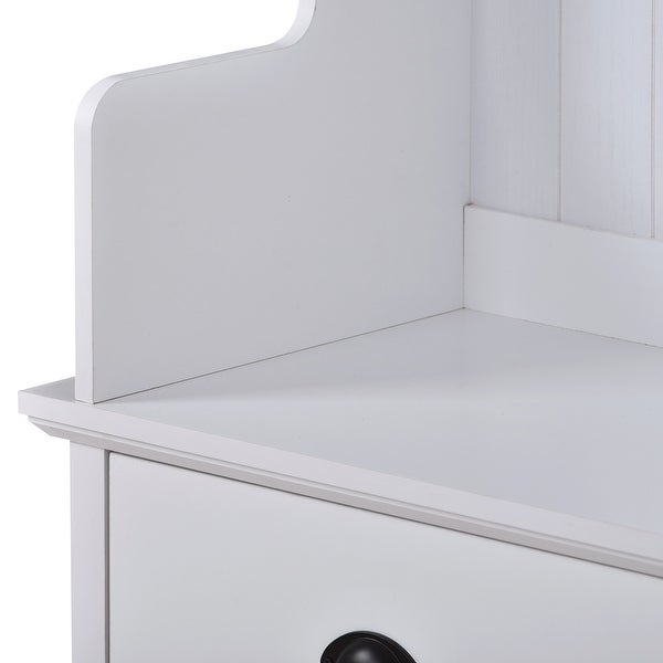 Hallway Coat Rack with Hooks and Drawers , Metal drawer Handles