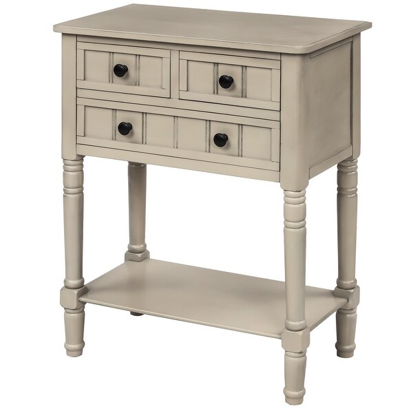 Narrow Console Table, Slim Sofa Table with Three Storage Drawers