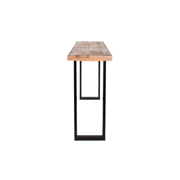 Kanda Mango Wood Modern Dining Console Table with Iron Base