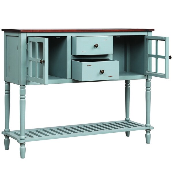 Console Table with Bottom Shelf, Storage Cabinet Living Room