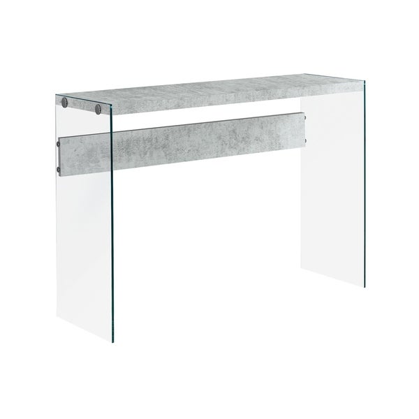 Accent Table, Console, Entryway, Narrow, Sofa, Living Room, Bedroom, Tempered Glass, Laminate, Clear, Contemporary, Modern