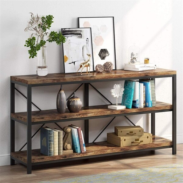Sofa Table, 3 Tiers Console Table TV Stand with Storage Shelves