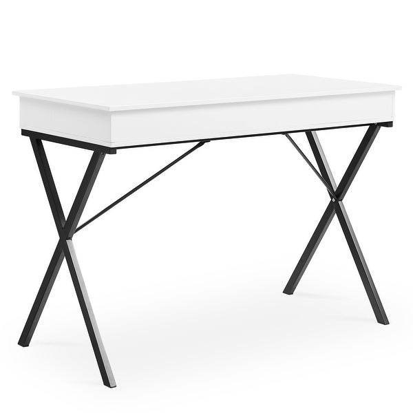 2 Drawers Writing Desk with Stoving Varnish Steel Frame, MDF Table Top