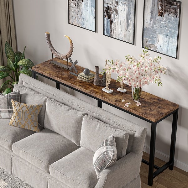 Extra Long Sofa Couch Console Table, 71inch Narrow Entryway Hallway Table