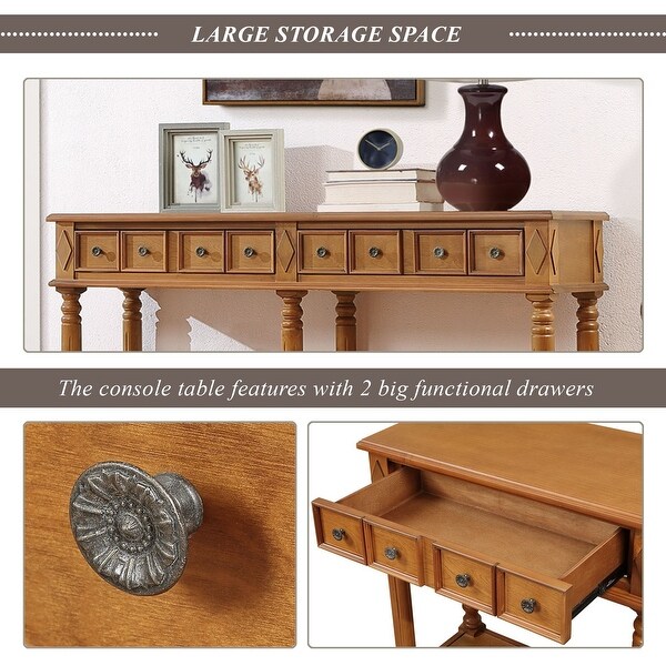 Retro Console Table Entryway Table, 58