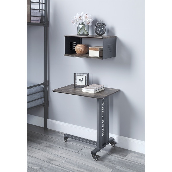 Side Table,Cargo Accent Table Wall Shelf,Gunmetal
