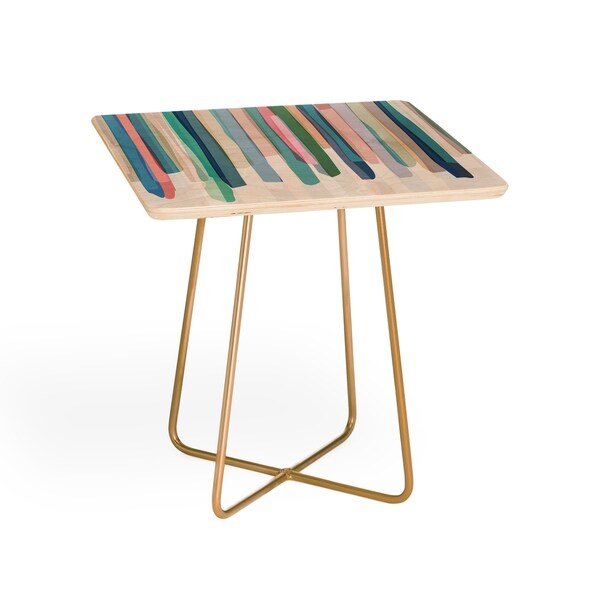 Deny Designs Pastel Stripes Side Table (Round or square, 2 leg options)