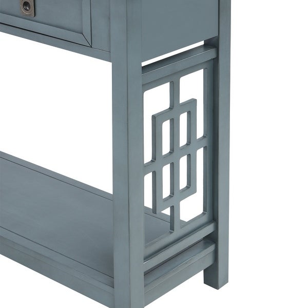 Console Table with Shelf and 2 Drawers, Entryway Accent Sofa Table