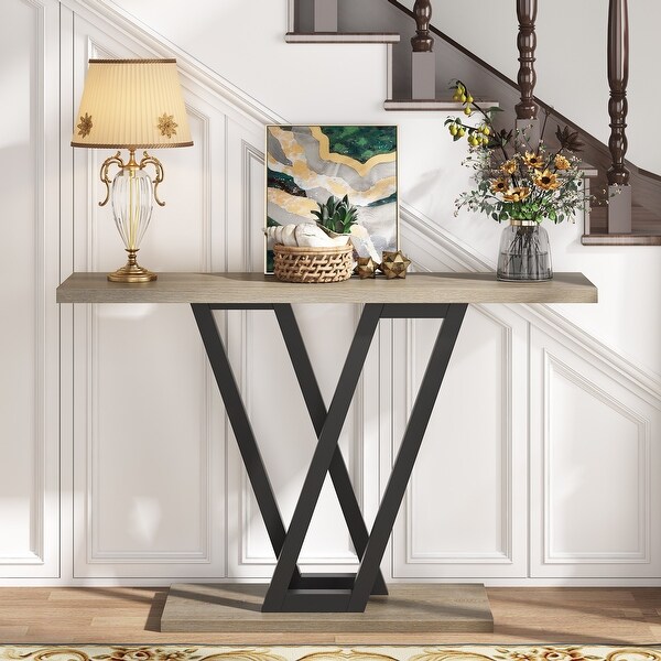 Console Sofa Table, Industrial Entryway Table for Hallway