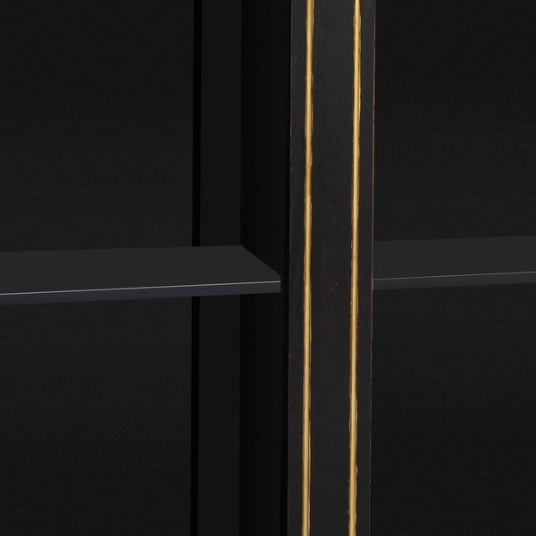 Accent Storage Cabinet with 2 Doors,Pure Hand Drawn,Solid Wood Legs
