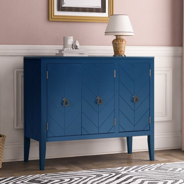 Accent Storage Cabinet Wooden Cabinet with Adjustable Shelf and 3 Doors, Console Tables for Entryway, Living Room, Bedroom