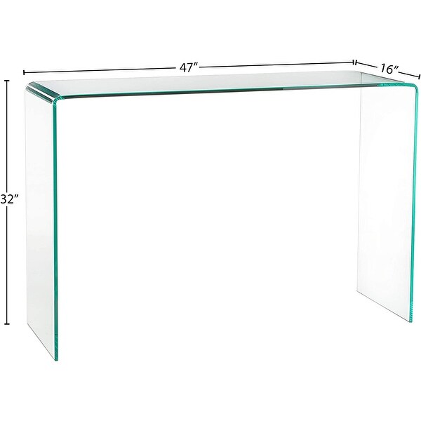 Modern Contemporary Bent Glass Entryway Console Table, 43