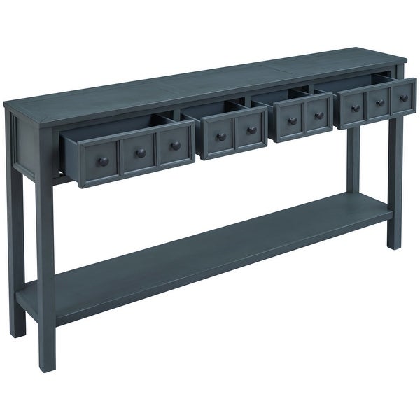 Rustic Entryway Console Table, Sofa Table with 2 Drawers and Shelf