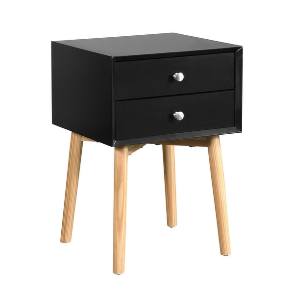 Mid-Century Modern Storage Cabinet, Side Table with 2 Drawers