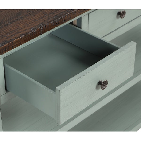 Side Table Console Table, Sofa Side Table with 3 Drawers and 2 Shelves