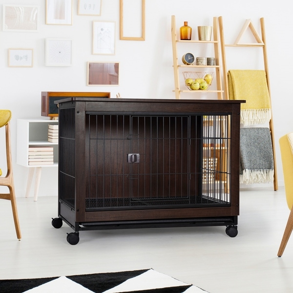 Side Table with Dog Cage Design, Small/ Medium/ Large Sizes to Choose