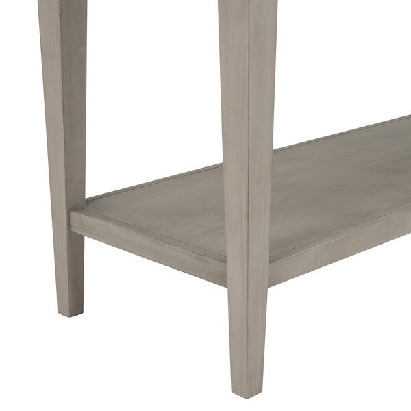 Classic Retro Style Console Table with Three Top Drawers and Open Style Bottom Shelf, Easy Assembly